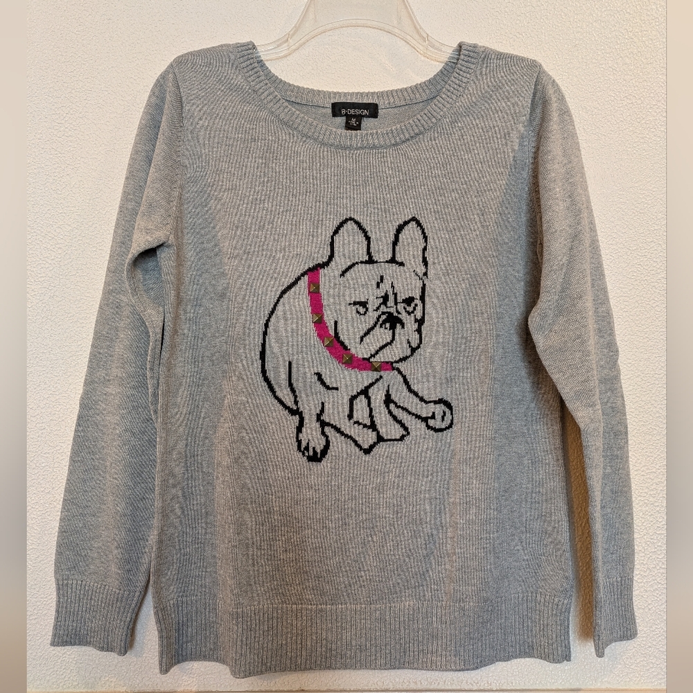 B-Design Sweater Frenchie With Studded Collar